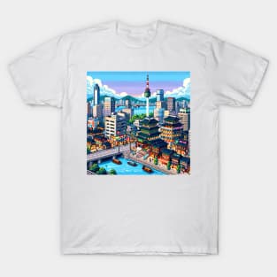 Seoul Pixel Art Illustration T-Shirt